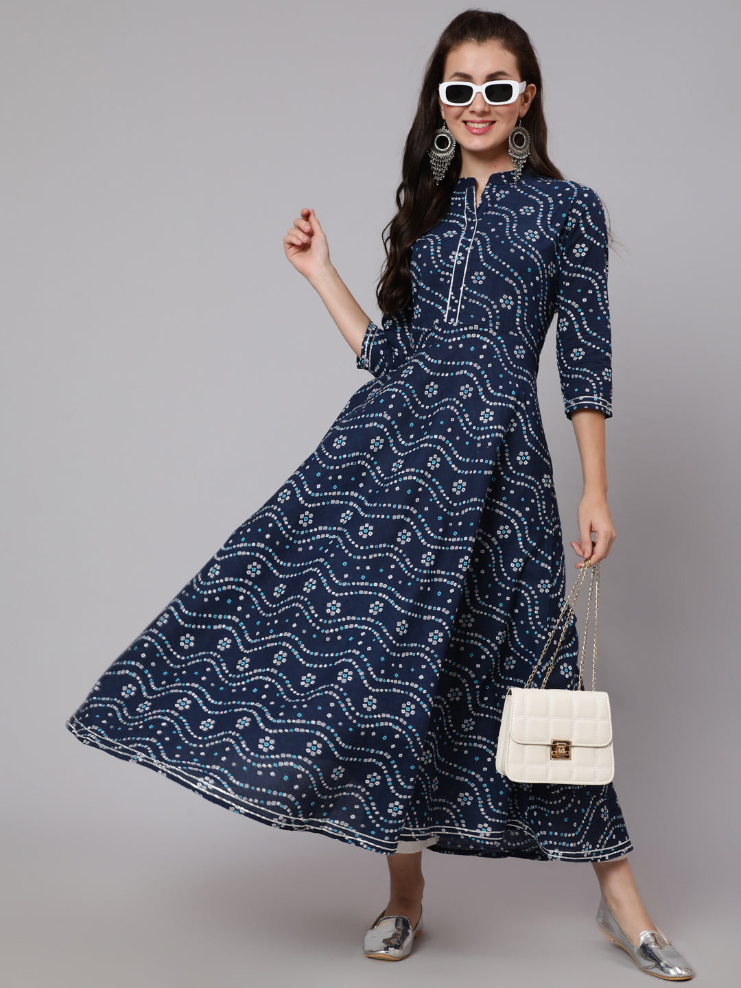 Women Click blue cotton printed kurta – wholesale manufacturer & exporter from India