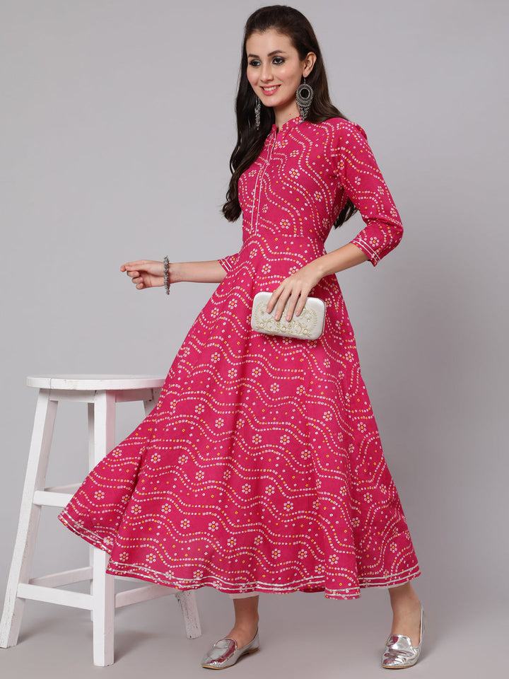 Women Click pink cotton printed kurta – wholesale manufacturer &amp; exporter from India