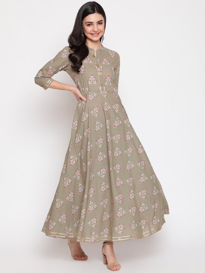 Women Click beige cotton printed kurta – wholesale manufacturer &amp; exporter from India