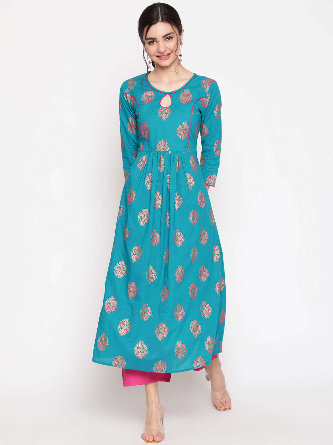 Women Click green cotton printed kurta – wholesale manufacturer &amp; exporter from India