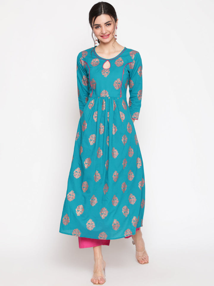 Women Click green cotton printed kurta – wholesale manufacturer &amp; exporter from India