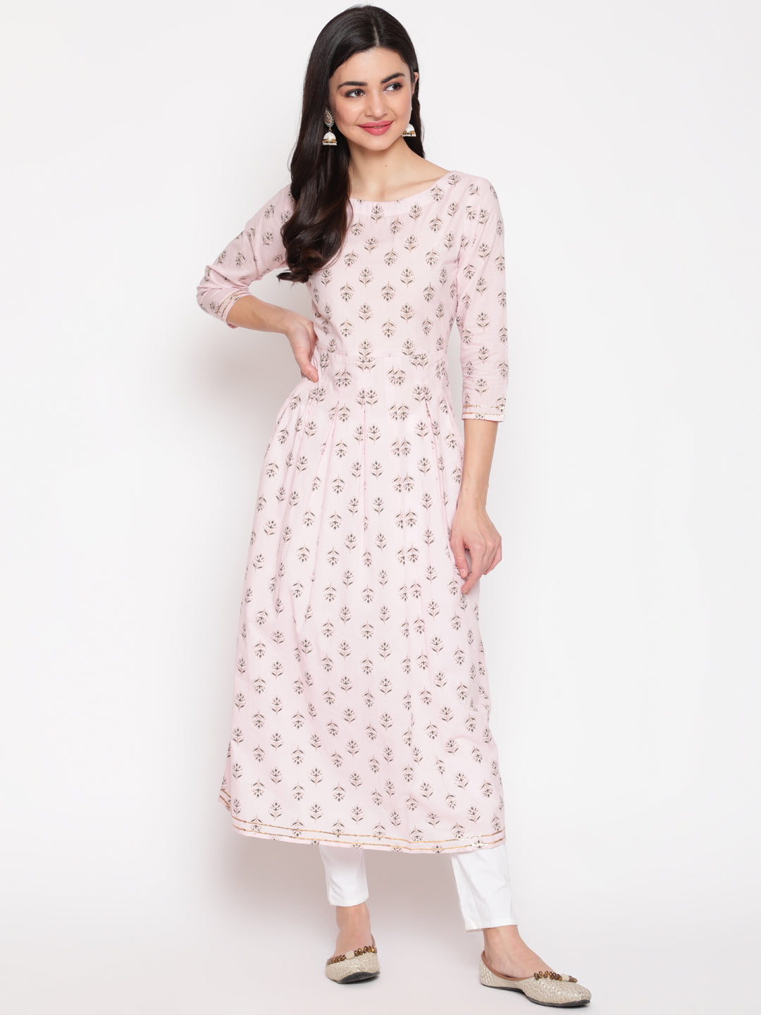 Women Click pink cotton printed kurta – wholesale manufacturer &amp; exporter from India