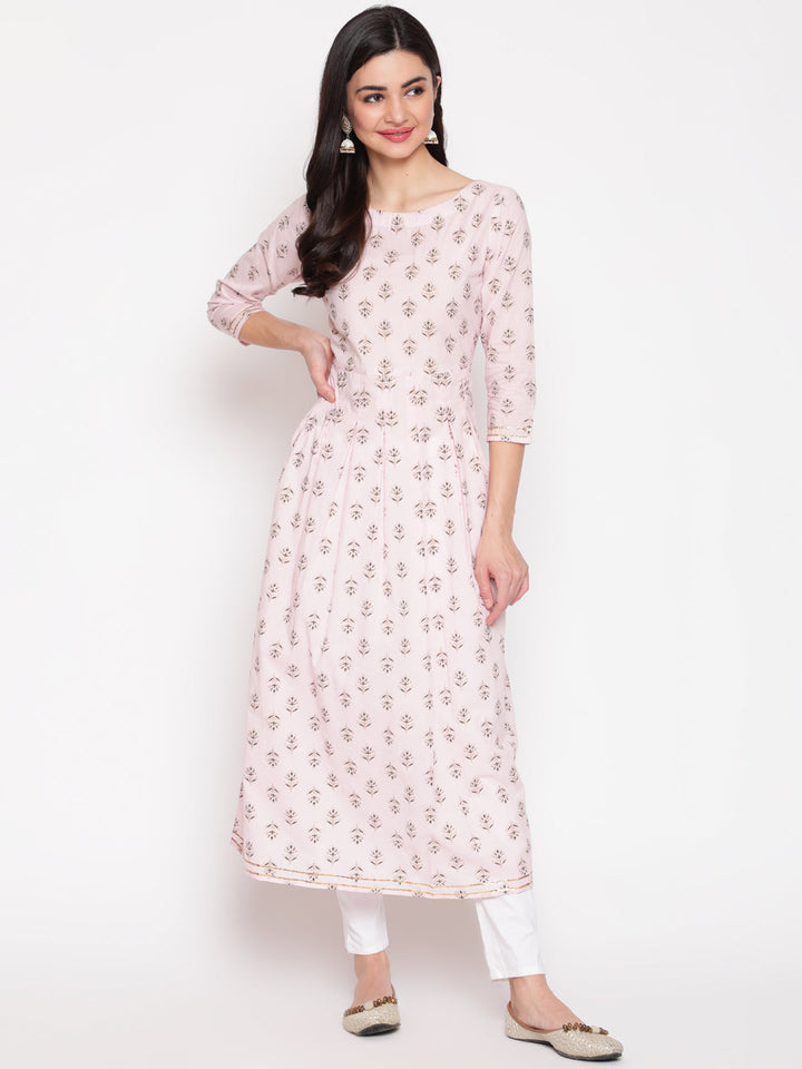 Women Click pink cotton printed kurta – wholesale manufacturer &amp; exporter from India