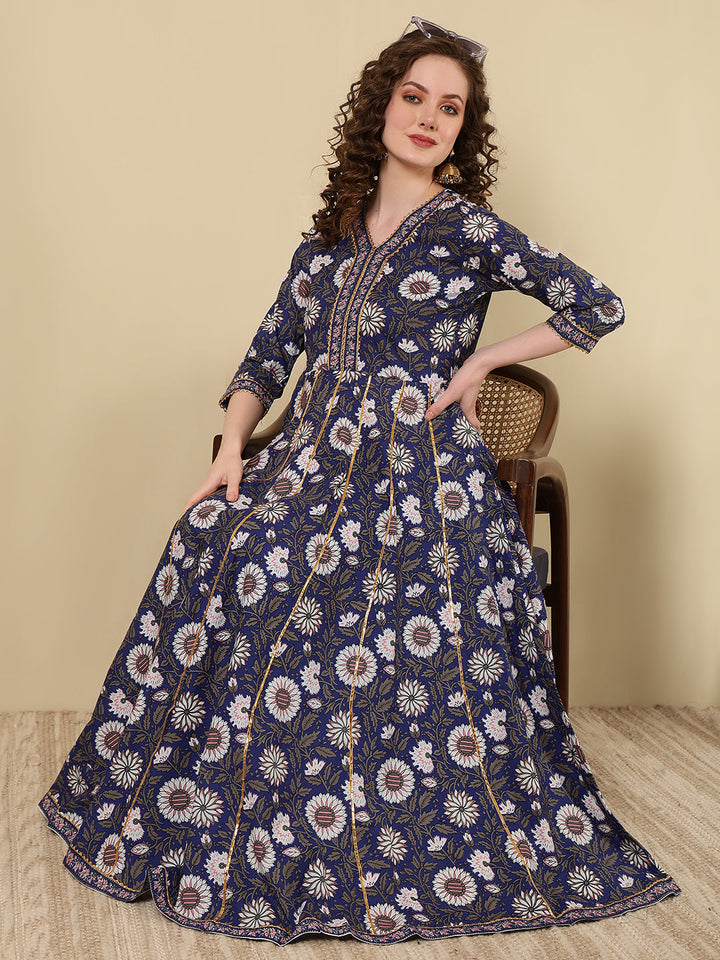 Women Click blue rayon printed kurta – wholesale manufacturer &amp; exporter from India