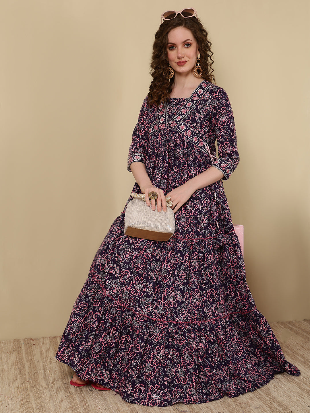 Women Click blue rayon printed kurta – wholesale manufacturer & exporter from India