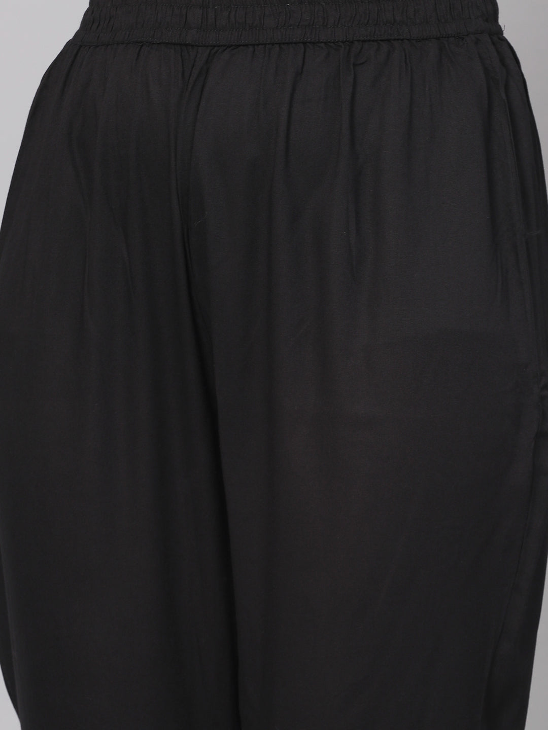 Black Floral Printed Kurta Set - Rayon Fabric, Sleeveless, Square Neck And Calf Length