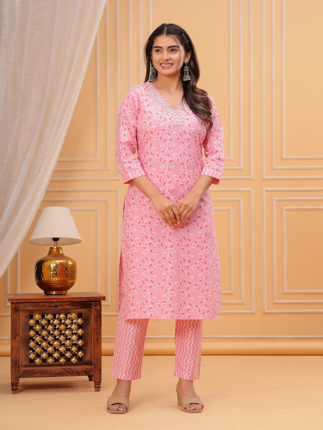 Cotton Printed Straight Kurta Set