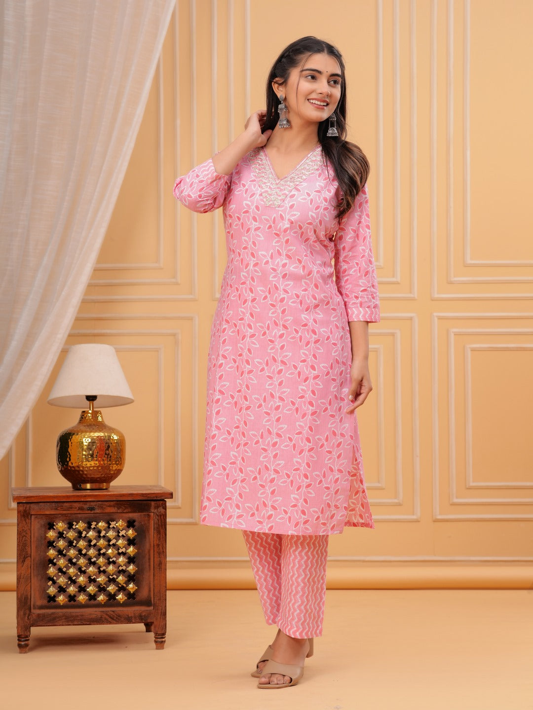 Cotton Printed Straight Kurta Set
