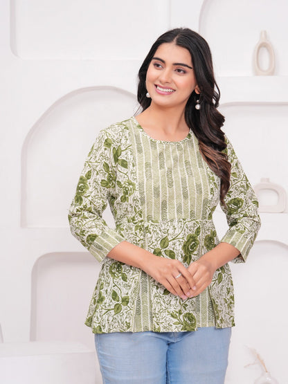 Kbz cotton floral top – wholesale manufacturer & exporter from India