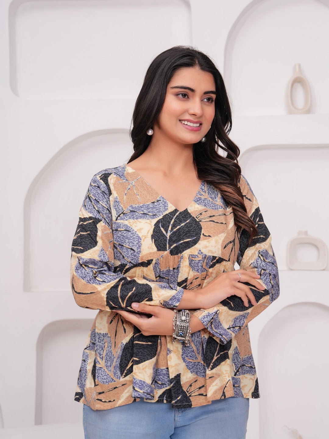 Kbz multi color rayon floral top – wholesale manufacturer & exporter from India