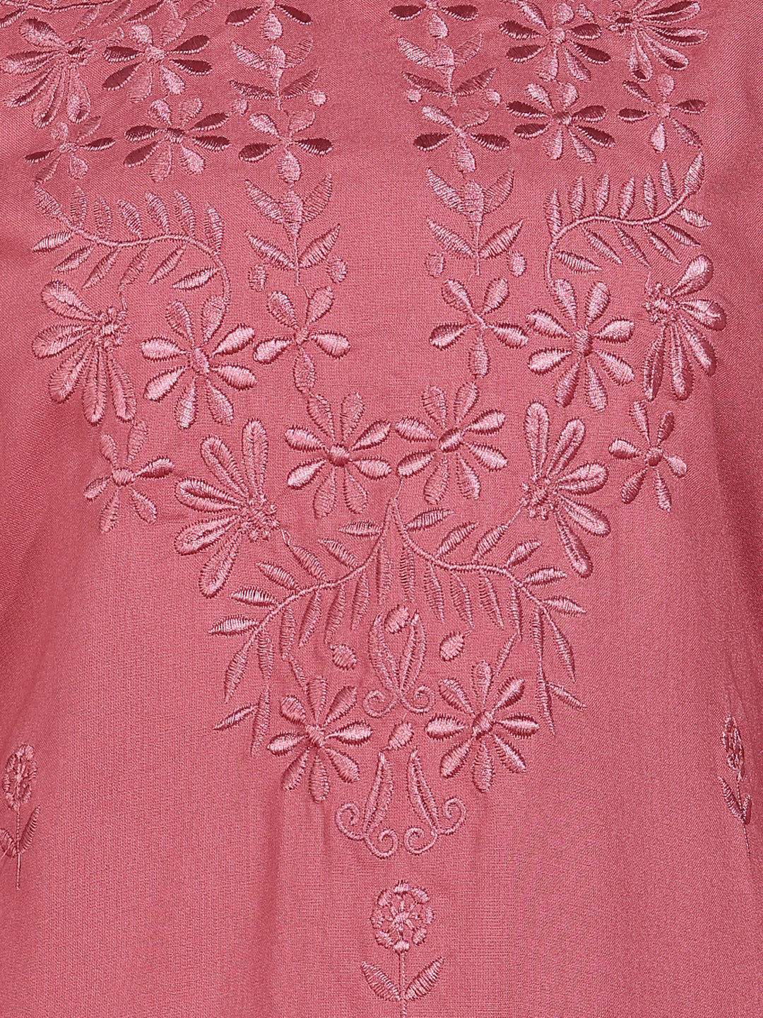 Straight Embroidered Viscose Rayon Tunic