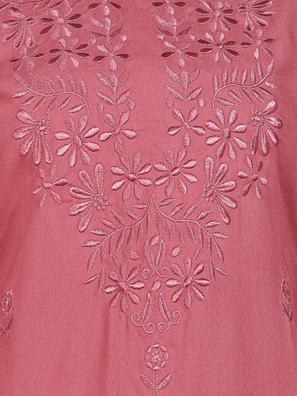 Straight Embroidered Viscose Rayon Tunic