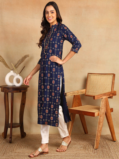 Straight Printed Viscose Rayon Kurta