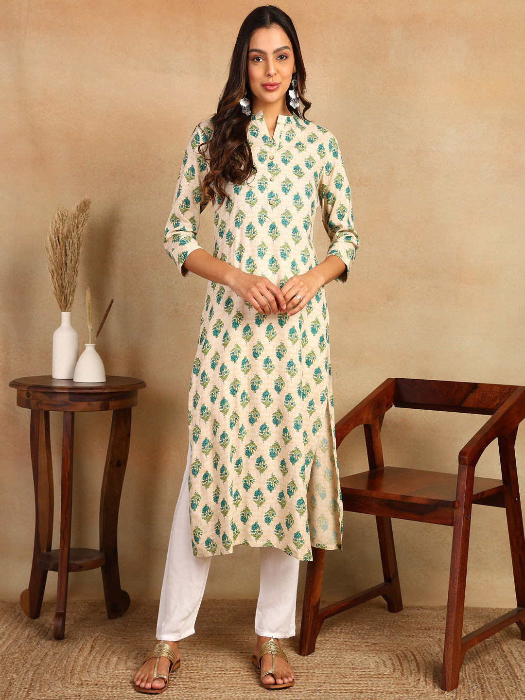 Straight Printed Viscose Rayon Kurta
