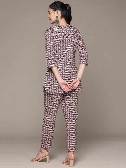 Straight Style Cotton Fabric Multi Color Co-Ord Set