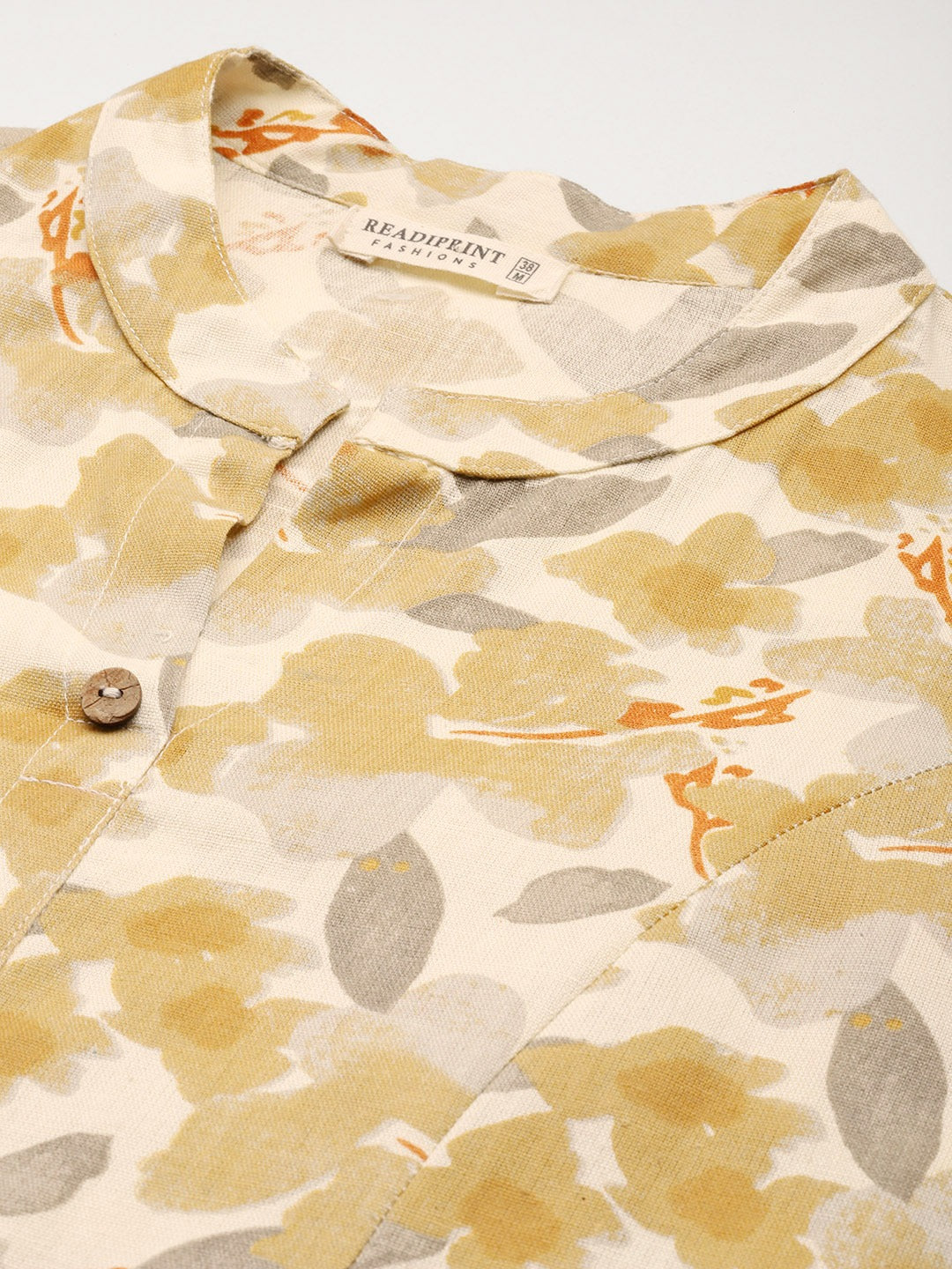 A Line Style Cotton Fabric Beige Color Co-Ord Set