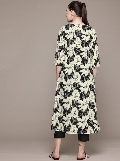 Straight Style Cotton Fabric Black Color Co-Ord Set