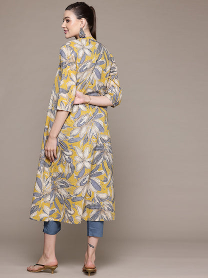 Straight Style Cotton Fabric Grey Color Co-Ord Set