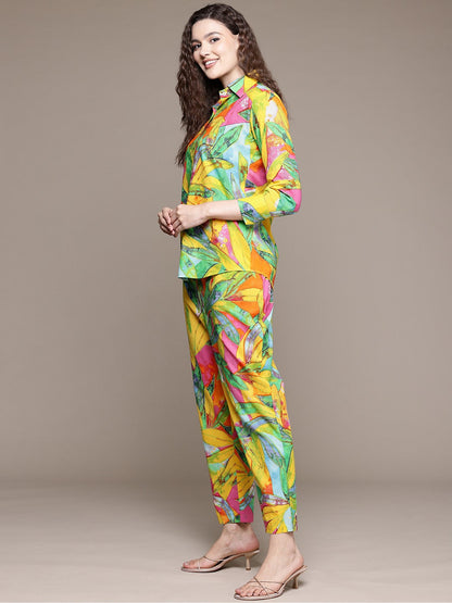 Straight Style Cotton Fabric Multi Color Co-Ord Set