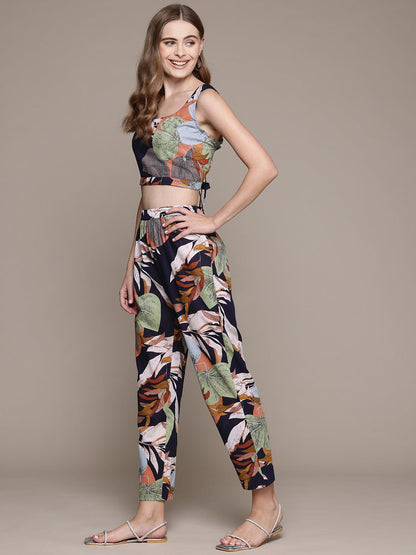 Straight Style Cotton Fabric Black Color Co-Ord Set With Shrug