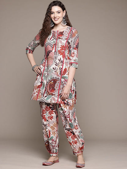Straight Style Cotton Fabric Multi Color Co-Ord Set