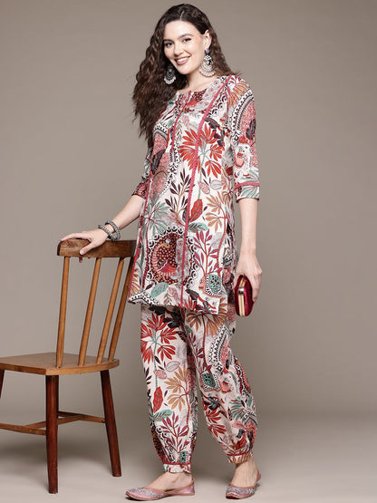 Straight Style Cotton Fabric Multi Color Co-Ord Set
