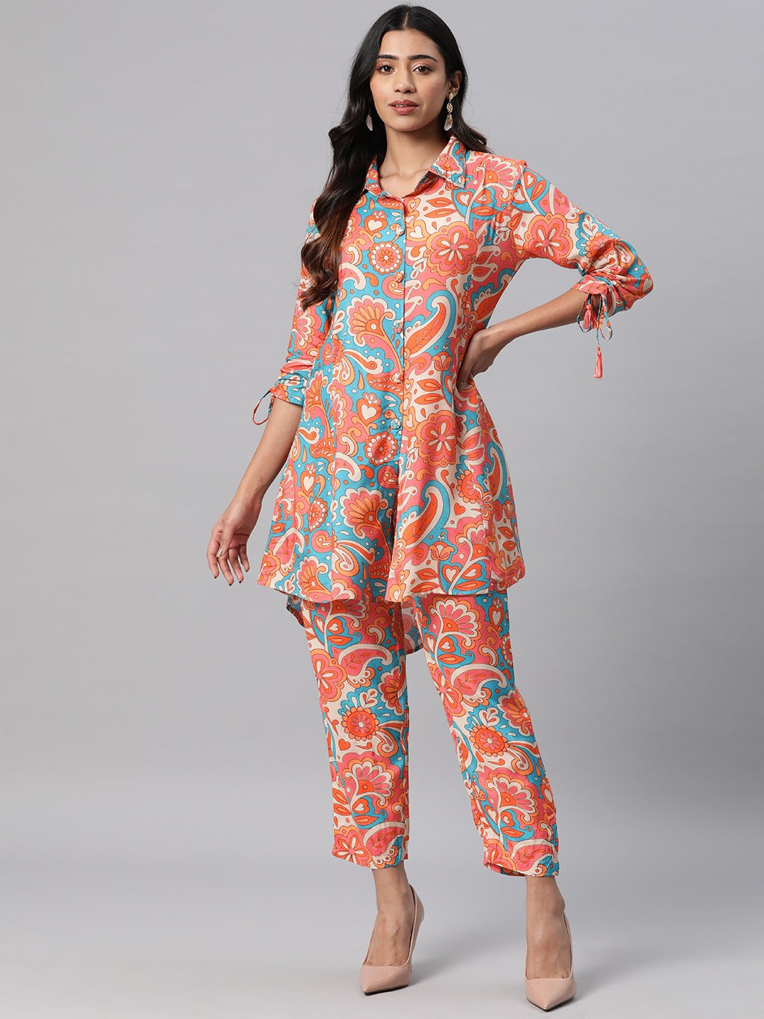 Printed Kurta & Trouser (Blue)