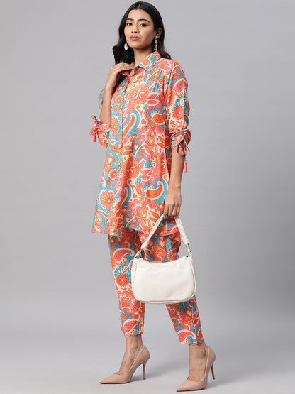 Printed Kurta & Trouser (Blue)