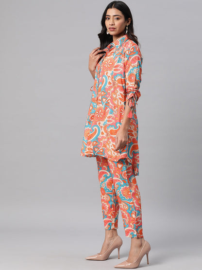 Printed Kurta & Trouser (Blue)