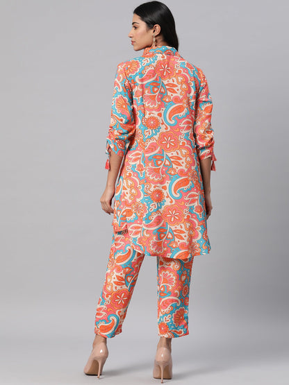 Printed Kurta & Trouser (Blue)