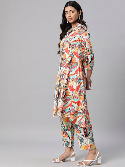 Printed Kurta With Palazzo (Multi)