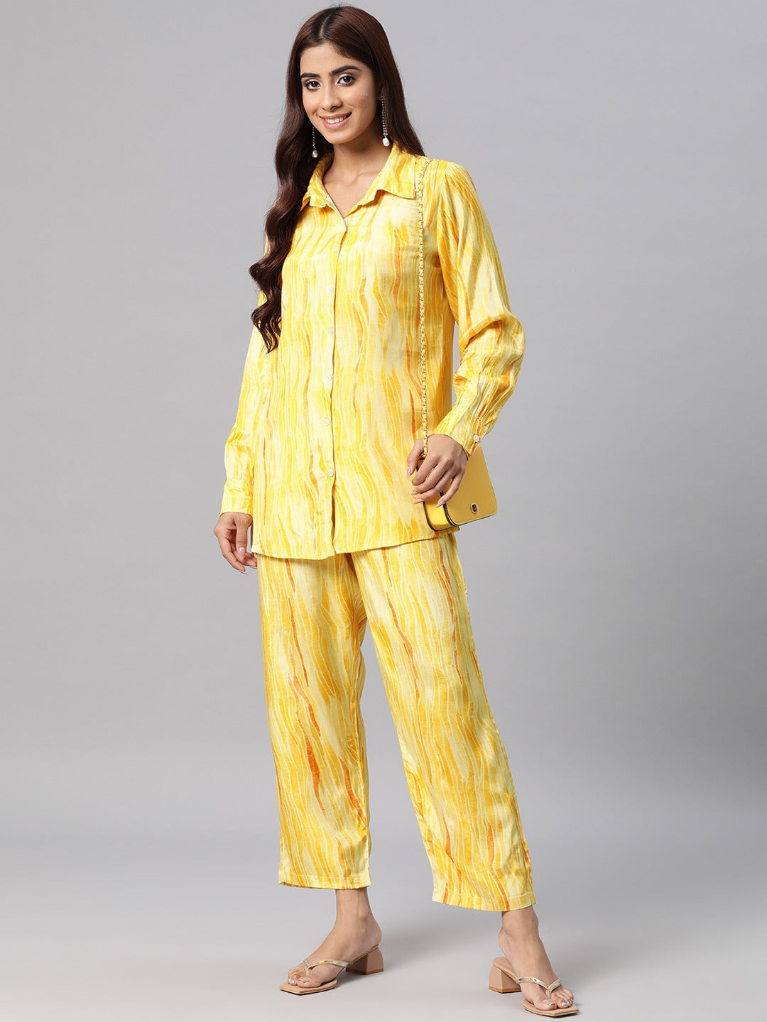 Tie And Dye Shirt & Trouser (Yellow)