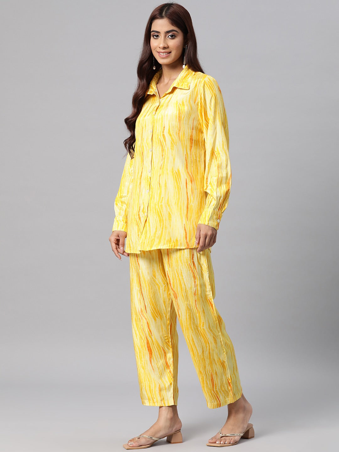 Tie And Dye Shirt & Trouser (Yellow)