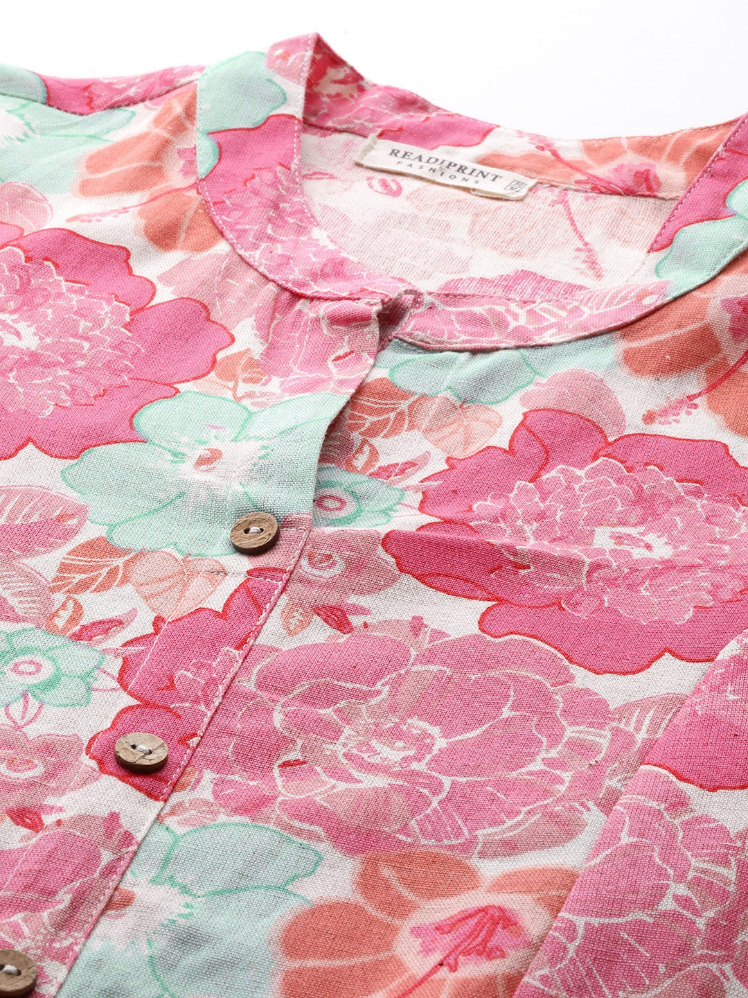A Line Style Cotton Fabric Pink Color Kurta With Bottom