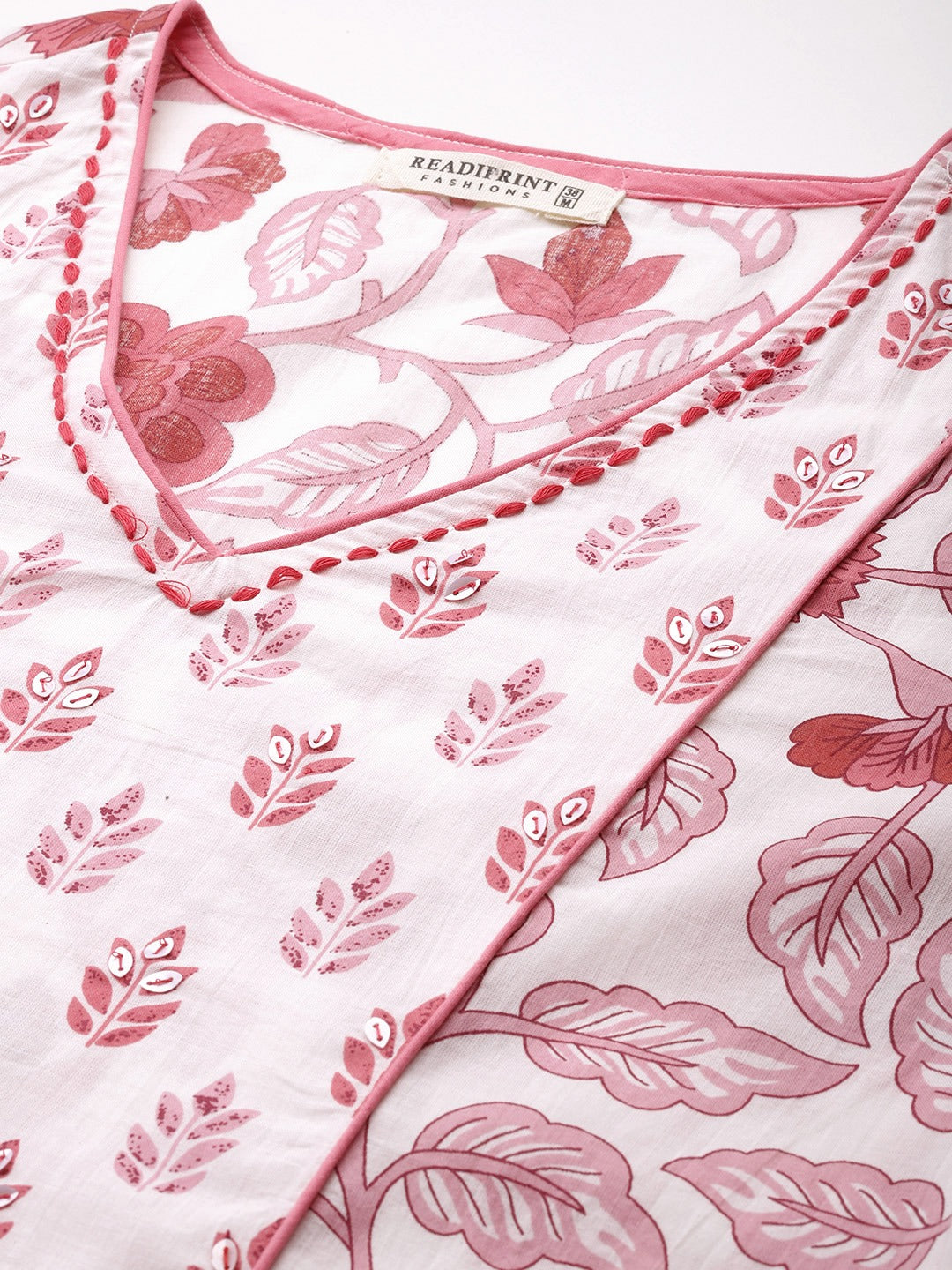 A Line Style Cotton Fabric Pink Color Kurta With Bottom And Dupatta
