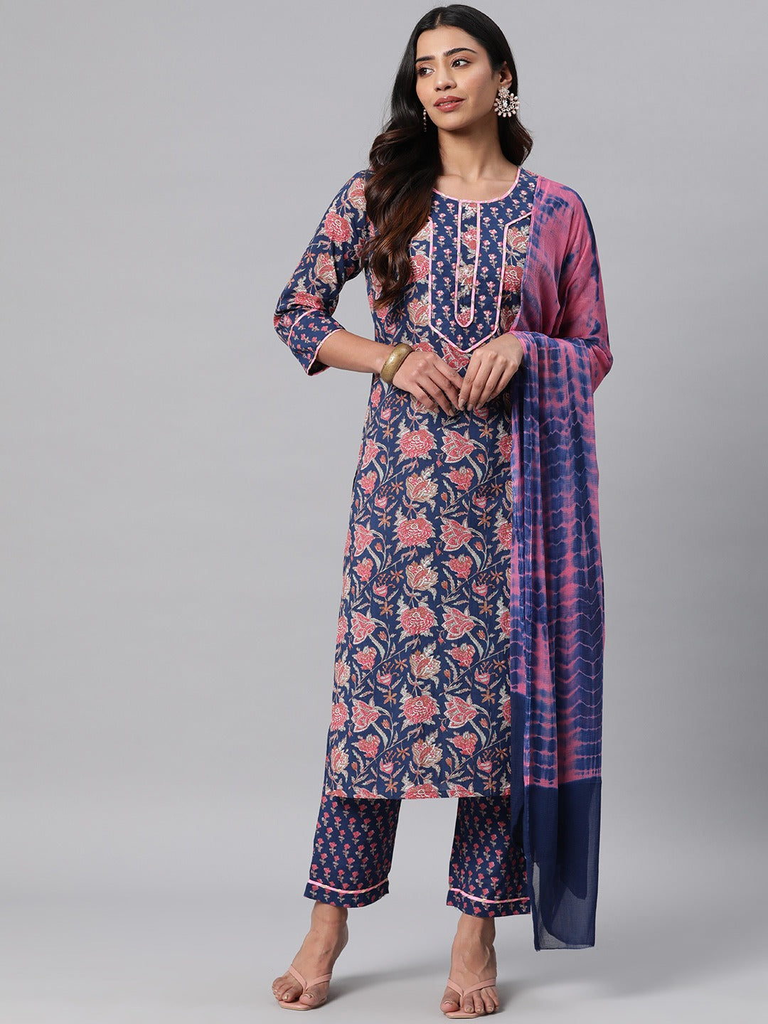 Cotton Printed Straight Kurta Pant & Dupatta