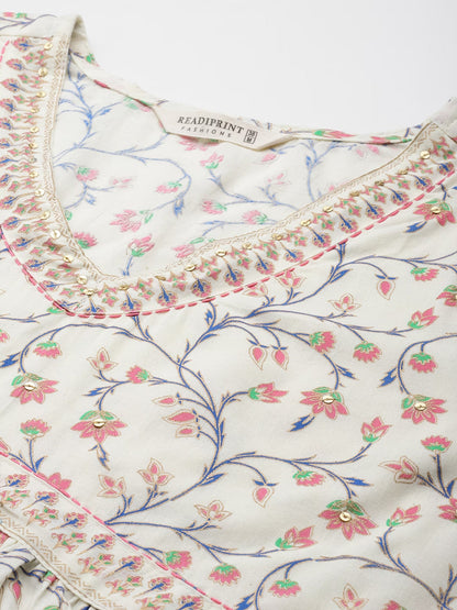 Cotton Printed A Line Kurta Salwar & Dupatta