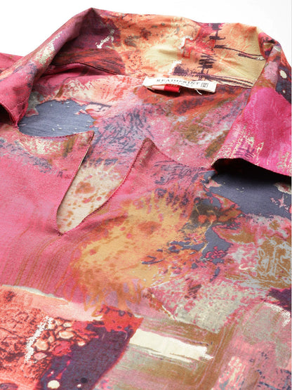 Printed Kurta & Pant (Pink)