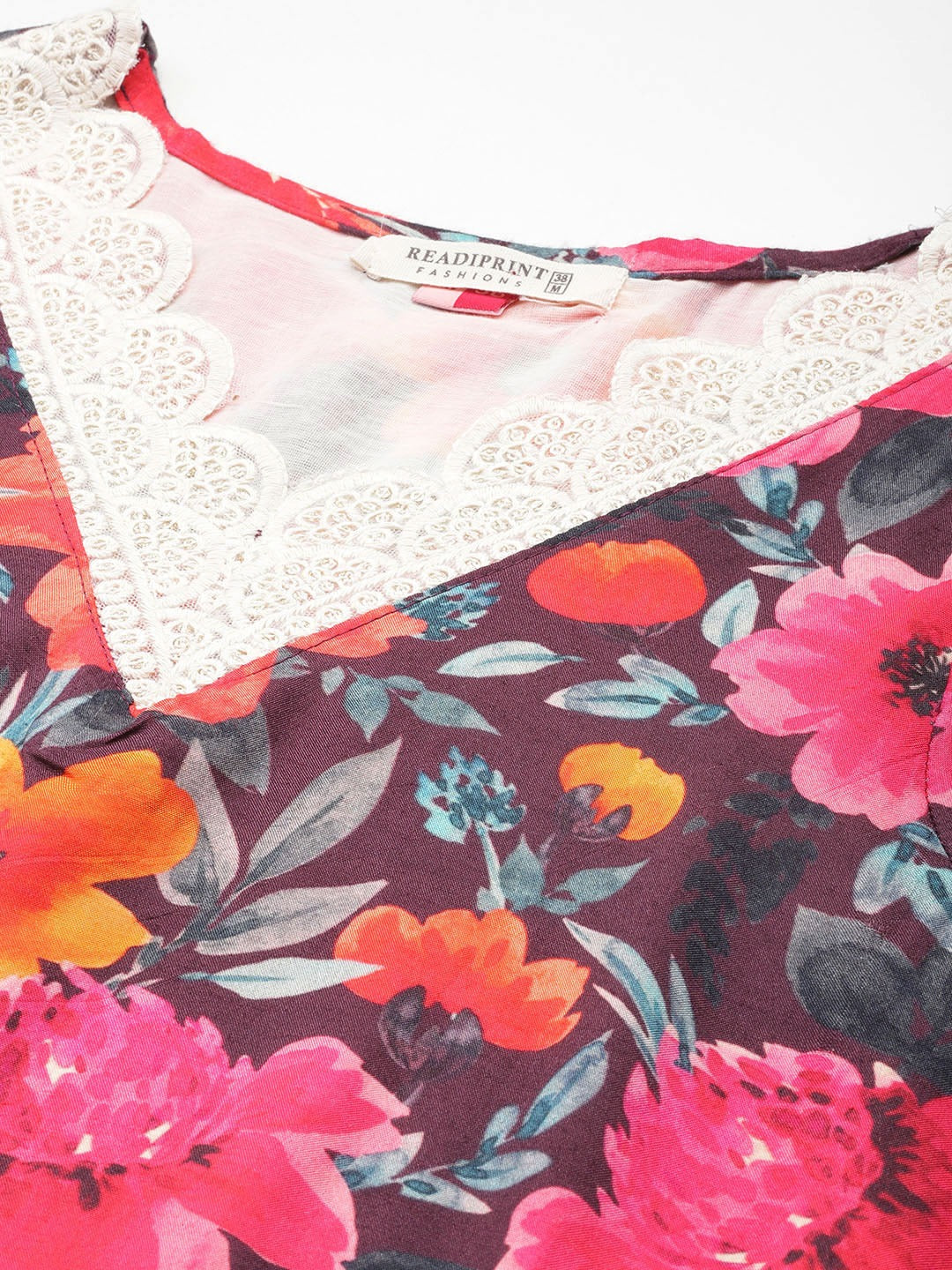 Floral Print Kurta & Pant (Pink)