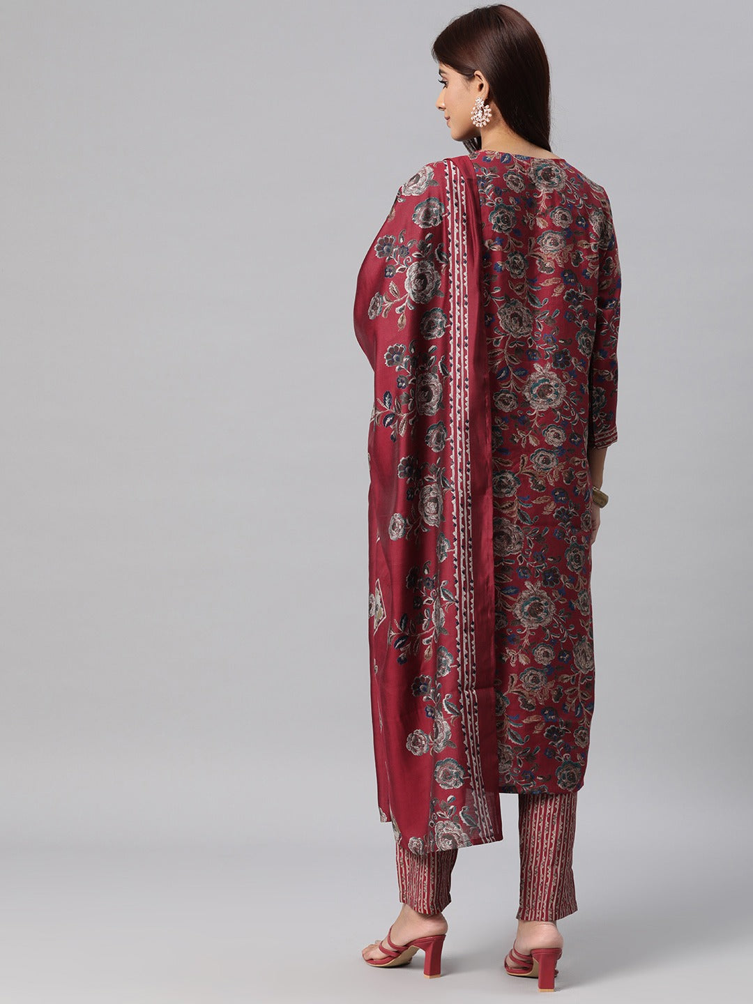 Silk Printed Straight Kurta Pant & Dupatta