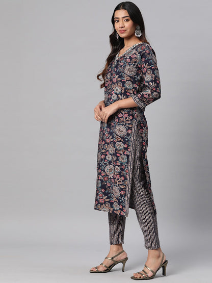 Silk Printed Straight Kurta Pant & Dupatta