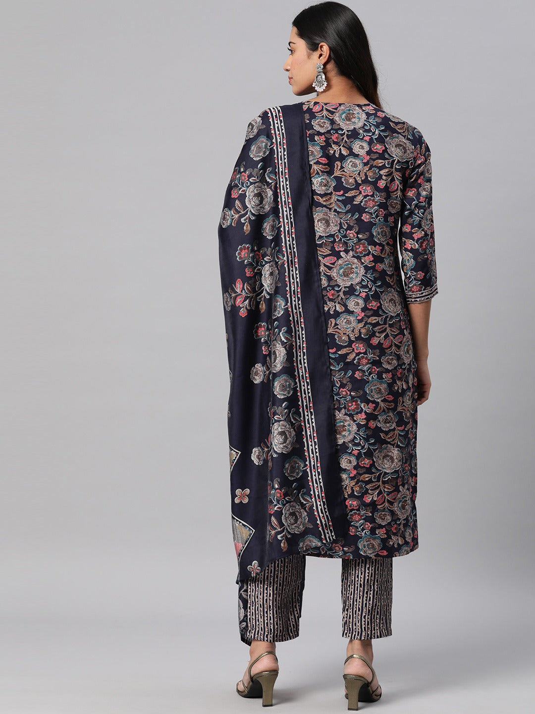 Silk Printed Straight Kurta Pant & Dupatta
