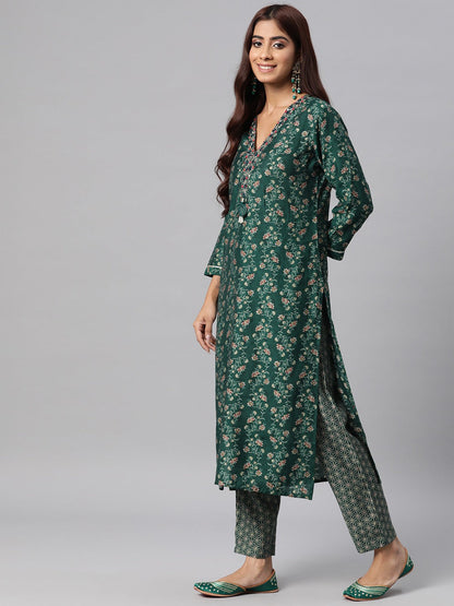 Silk Printed Straight Kurta Pant & Dupatta