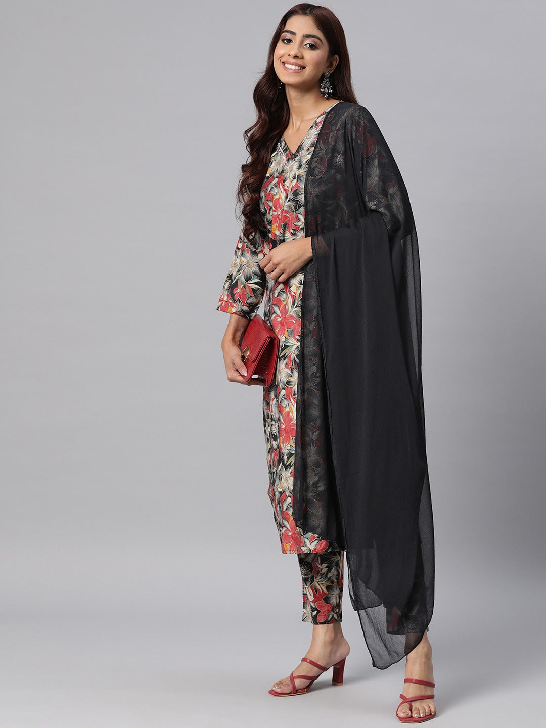 Silk Printed Straight Kurta Pant & Dupatta