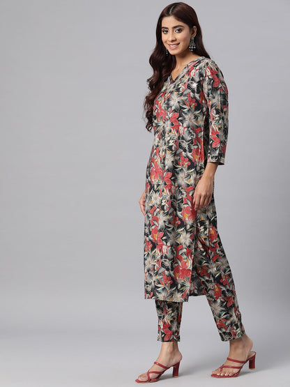 Silk Printed Straight Kurta Pant & Dupatta