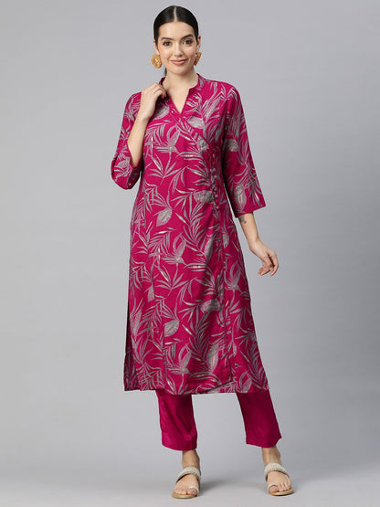 Silk Printed Straight Kurta & Pant