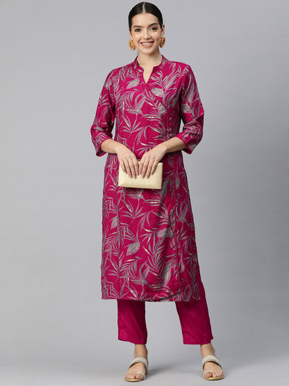 Silk Printed Straight Kurta & Pant