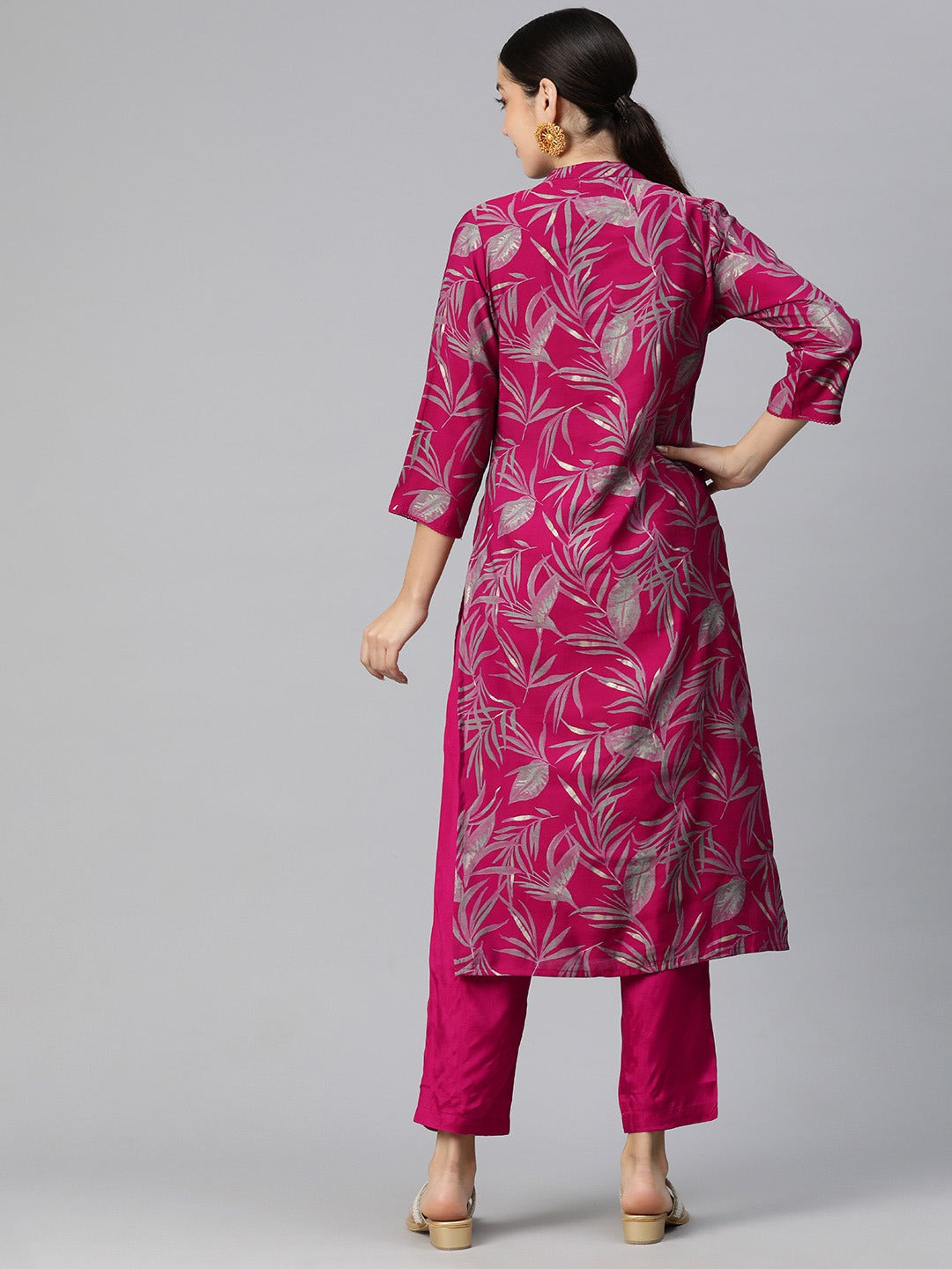 Silk Printed Straight Kurta & Pant