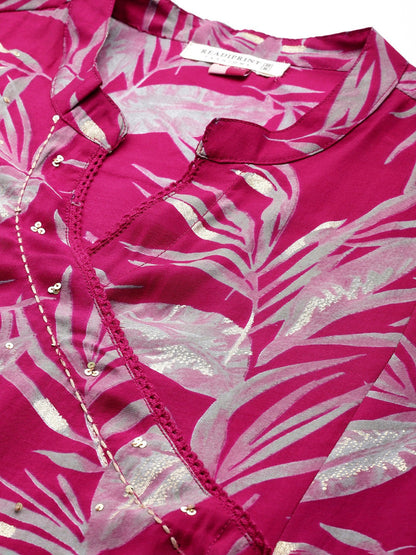 Silk Printed Straight Kurta & Pant