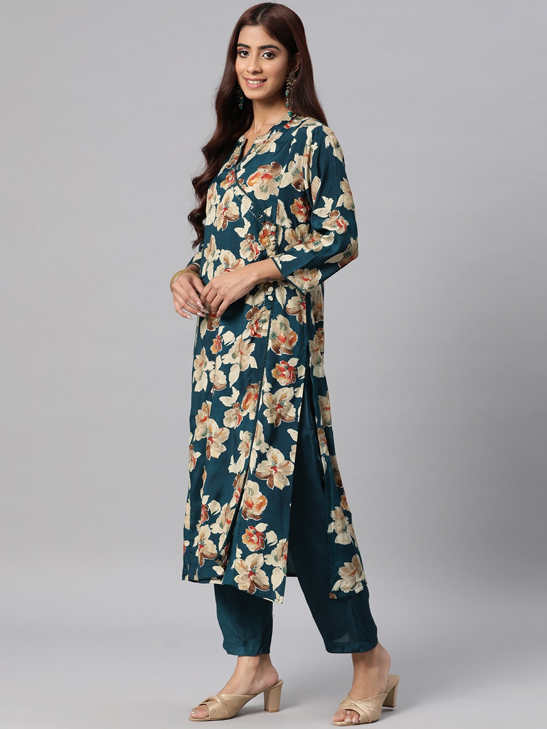 Silk Printed Straight Kurta & Pant